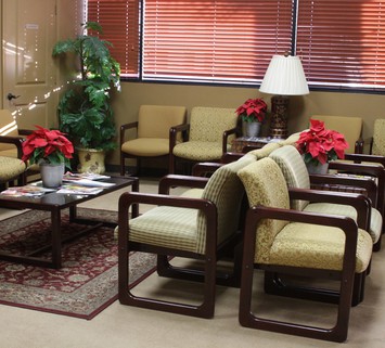 Side View of Patient Waiting Room at Texas Spine Center in Houston